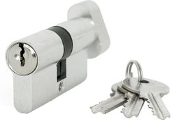 Цилиндр ФАБРИКА ЗАМКОВ E AL 60 CP Т01 (30х30) мм ключ-вертушка хром, фото