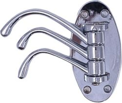 Крючок мебельный Larvij HK0903C Swivel тройной хром, картинка