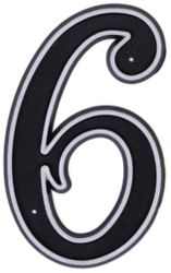 Цифра "6" Larvij 150х80 мм пластик, изображение