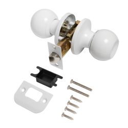 Ручка защелка PUNTO Dk672/bl wh-ps (без фик.) белый, фотография