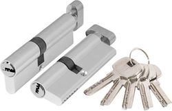 Цилиндровый механизм (AX202/70) AJAX AX2002Knob70 (30+10+30) CP хром с вертушкой, картинка