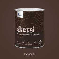 Кроющий антисептик полуматовый TALATU SKETSI БАЗА A 0,9 л, крупный план