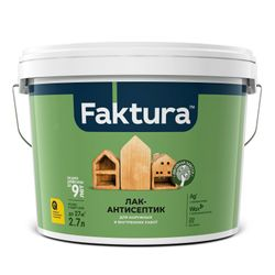 Лак-антисептик FAKTURA палисандр, ведро 2,7 л, вид