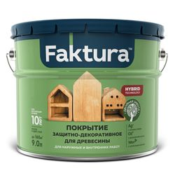 Покрытие FAKTURA защитно-декоративное для древесины орегон, ведро 9 л, крупный план