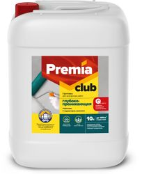 Грунтовка глубокопроникающая PREMIA CLUB для внутренних работ 10 л, детальное фото