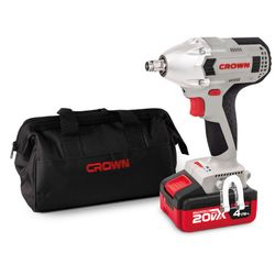 Гайковерт ударный аккумуляторный CROWN CT22015HX-4 TB 20 В 2 АКБ И З/У, крупный план