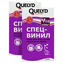 Обойный клей Quelyd Спец-винил для виниловых обоев 450 г, детальное фото