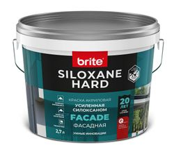Краска BRITE SILOXANE HARD фасадная акриловая усиленная силоксаном база А, ведро 2,7 л, фото