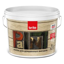 Краска BRITE FLEXX для деревянных фасадов белая база А, ведро 9 л, картинка