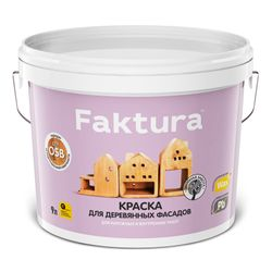 Краска Faktura для деревянных фасадов база С 9л, крупный план
