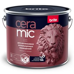 Краска BRITE CERAMIC для интенсивно используемых помещений база А, ведро 9 л, картинка