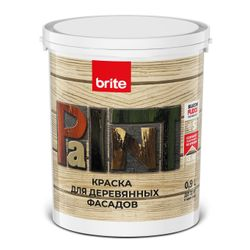 Краска BRITE FLEXX для деревянных фасадов белая база А, банка 0,9 л, изображение