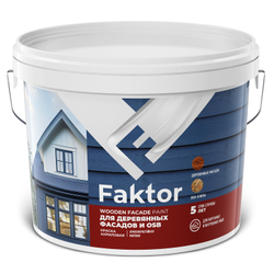 Краска FAKTOR для деревянных фасадов и osb База с, ведро 9 л, детальное фото