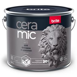 Краска BRITE ceramic для фасадов и цоколей База а, ведро 9 л, картинка