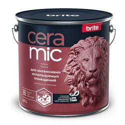 Краска BRITE CERAMIC для интенсивно используемых помещений база А, ведро 2,7 л, детальное фото