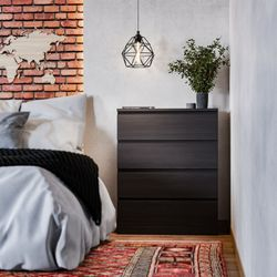 Комод Шведский Стандарт  Варма 4 80х100х40 см шпон ясень, черный, вид