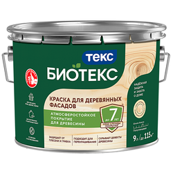 Краска для Деревянных Фасадов BIOTEKS D п/гл 9л, фото