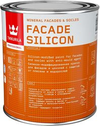 Краска фасадная Tikkurila/Tikkivala Facade Silicon глубокоматовая белая 0,9 л, картинка