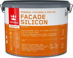 Краска фасадная Tikkurila/Tikkivala Facade Silicon глубокоматовая белая 9 л, детальное фото