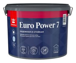 Краска интерьерная Tikkurila/Tikkivala Euro Power 7 матовая колеруемая 9 л, крупный план