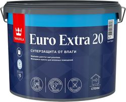 Краска интерьерная Tikkurila/Tikkivala Euro Extra 20 полуматовая белая 9 л, вид