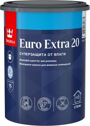 Краска интерьерная Tikkurila/Tikkivala Euro Extra 20 полуматовая белая 0,9 л, детальное фото