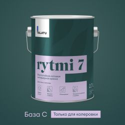 Краска для стен и потолков влагостойкая матовая TALATU RYTMI 7 БАЗА C 2,7 л, детальное фото