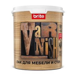 Лак BRITE FLEXX для мебели и стен акриловый полуматовый,ведро 2,5 л, вид