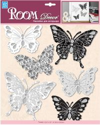 Наклейки декоративные Room Decor Бабочки 30,5x31,5 мм влагостойкие, крупный план
