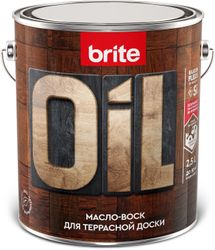 Масло-воск BRITE FLEXX для террасной доски бесцветное, банка 2,5 л, вид