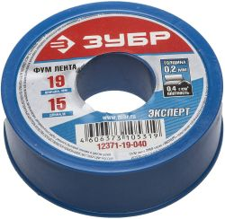 Лента сантехническая ЗУБР 0,40 г/см3 0,2х19 мм 15 м, вид