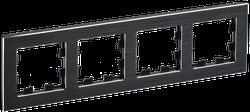 Рамка 4 поста IEK BRITE BR-M42-M-K02 металлик черный, фотография