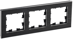 Рамка 3 поста IEK BRITE BR-M32-M-K02 металлик черный, детальное фото
