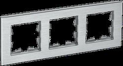 Рамка 3 поста IEK BRITE BR-M32-M-K47 алюминий, вид