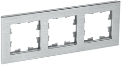 Рамка 3 поста IEK BRITE BR-M32-M-K47 алюминий, вид