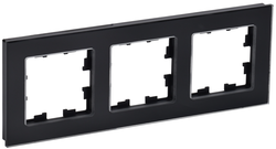 Рамка 3 поста IEK BRITE BR-M32-G-K02 стекло черное, фото