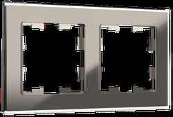 Рамка 2 поста IEK BRITE BR-M22-G-K30 дымчатый, фото