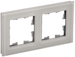 Рамка 2 поста IEK BRITE BR-M22-G-K30 дымчатый, изображение