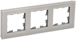 Рамка 3 поста IEK BRITE BR-M32-G-K30 дымчатый, крупный план