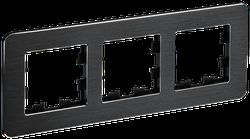 Рамка 3 поста IEK BRITE BR-M32-M-21-K02 металлик черный, крупный план