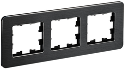 Рамка 3 поста IEK BRITE BR-M32-M-21-K02 металлик черный, фотография