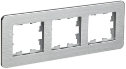 Рамка 3 поста IEK BRITE BR-M32-M-21-K47 алюминий, фотография