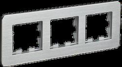 Рамка 3 поста IEK BRITE BR-M32-M-21-K47 алюминий, картинка