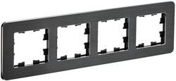 Рамка 4 поста IEK BRITE BR-M42-M-21-K02 металлик черный, вид
