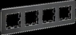 Рамка 4 поста IEK BRITE BR-M42-M-21-K02 металлик черный, детальное фото