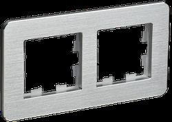 Рамка 2 поста IEK BRITE BR-M22-M-21-K47 алюминий, картинка