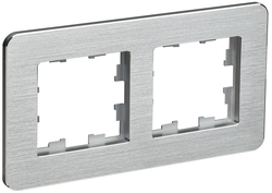 Рамка 2 поста IEK BRITE BR-M22-M-21-K47 алюминий, детальное фото