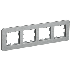 Рамка 4 поста IEK BRITE BR-M42-M-21-K47 алюминий, детальное фото