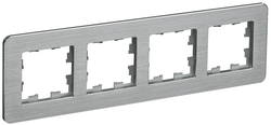 Рамка 4 поста IEK BRITE BR-M42-M-21-K47 алюминий, картинка