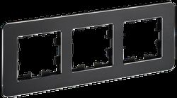 Рамка 3 поста IEK BRITE металлик черный, фотография